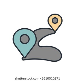 route icon collection .design style with background