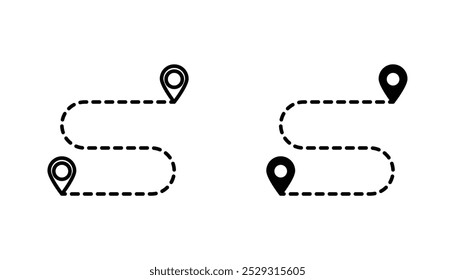 Concepto de icono de ruta. Vector de acciones