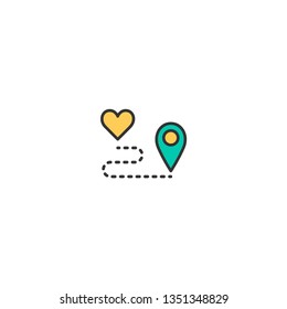 Route Icon Design. Lifestyle icon vector illustration
