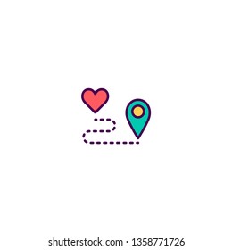 Route Icon Design. Lifestyle icon vector illustration