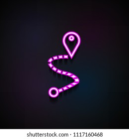 Route icon. Element of logistics icons for mobile concept and web apps. Neon Route icon can be used for web and mobile apps