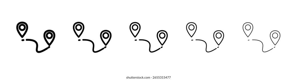 Route icon filled flat sign concept for web design.