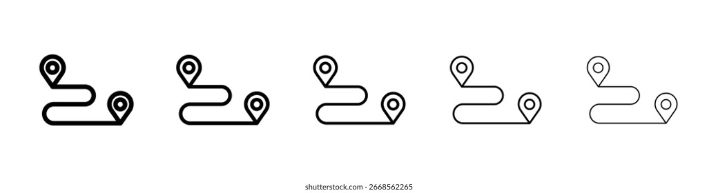 Icono de ruta lleno de concepto de señal plana para el Diseño web.