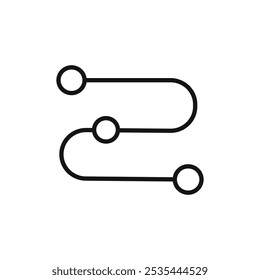 Icono de ruta Ilustración de arte plano en esquema