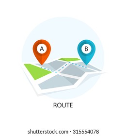 Route Icon. Flat Design. Isolated Illustration.