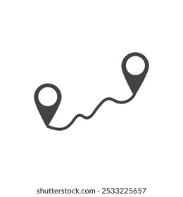 Route Icon Flat simple outline set