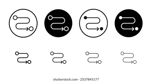Icono de ruta Conjunto de contorno simple plano