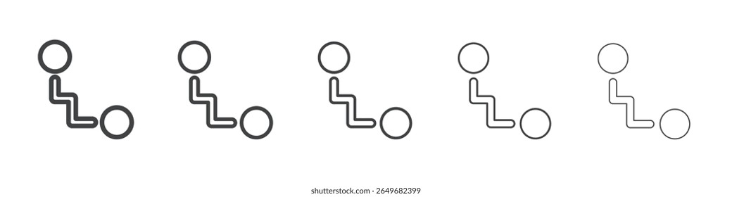 route icon flat thin illustration symbol