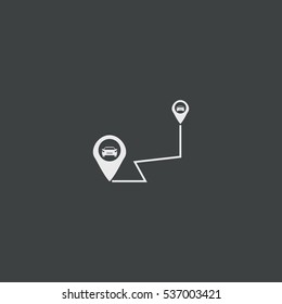 Route  icon illustration isolated vector sign symbol