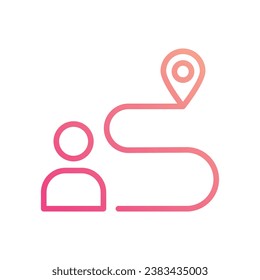 Route icon isolate white background vector stock illustration.