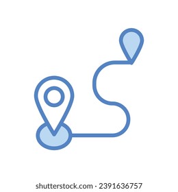 Icono de ruta aislar ilustración de material vectorial de fondo blanco.