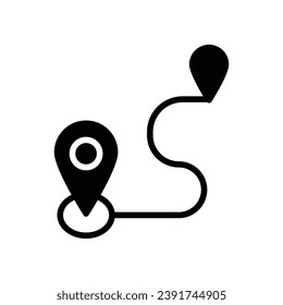 Route icon isolate white background vector stock illustration.