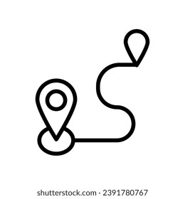 Routensymbol einzeln auf weißem Hintergrund, Vektorgrafik.