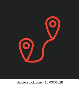 Route icon isolated on abstract background

