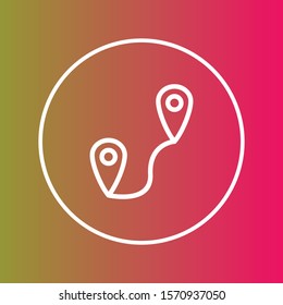 Route icon isolated on abstract background
