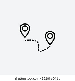 Route icon isolated on the white background.