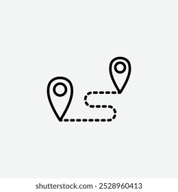 Route icon isolated on the white background.