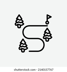  route icon, isolated winter outline icon in light grey background, perfect for website, blog, logo, graphic design, social media, UI, mobile app, vector illustration