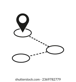 Route icon. Journey symbol. Navigation logo. Road illustration sign. Vector illustration. EPS 10.