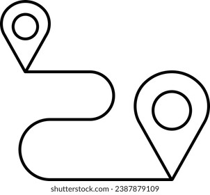 Route icon, line icon related to real estate, property, buying, renting, house, home. Outline icon