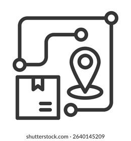 Route Icon Lineal Style Vector Illustration