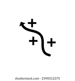 Route Icon Logo Design Element Solid Flat Vector Icon Isolated on White Background.