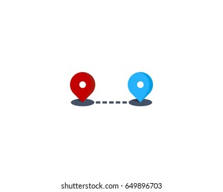 Route Icon Logo Design Element