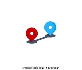 Route Icon Logo Design Element