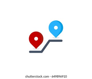 Route Icon Logo Design Element