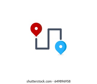 Route Icon Logo Design Element