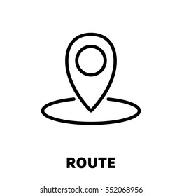 Route icon or logo in modern line style. High quality black outline pictogram for web site design and mobile apps. Vector illustration on a white background.