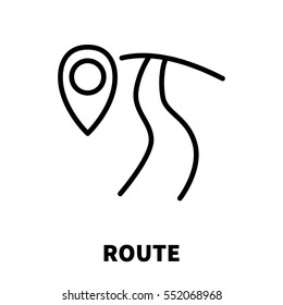 Route icon or logo in modern line style. High quality black outline pictogram for web site design and mobile apps. Vector illustration on a white background.