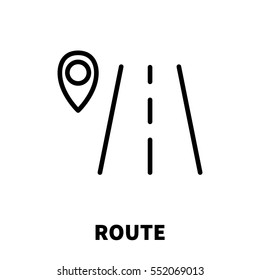 Route icon or logo in modern line style. High quality black outline pictogram for web site design and mobile apps. Vector illustration on a white background.