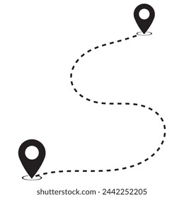 Routensymbol. Kartenzeiger. Position, PIN, GPS, Roadmaps. Vektorgrafik. EPS 10