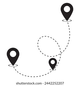 route icon. map pointer. location, pin, gps, roadmaps. Vector illustration. EPS 10
