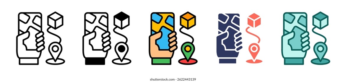 Route Icon Multiple Vector Illustration