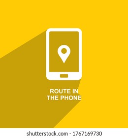 Route icon on the phone, Medical icon vector