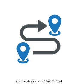 Icono de ruta en fondo blanco