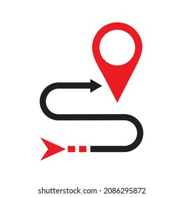 Route icon on white background