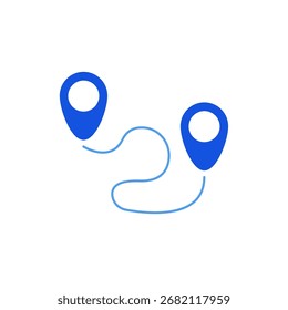 Route icon outline editable stroke line drawing eps.