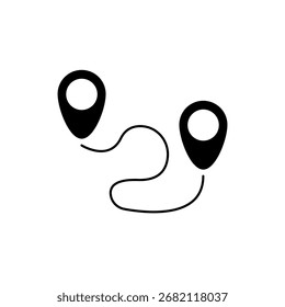 Dibujo de línea de trazo editable de contorno de icono de ruta eps.