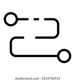 Route icon outline vector. Gps location. Direction pointer