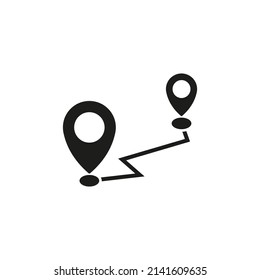 Route icon. Path, road, route. Simple flat vector illustration on a white background.