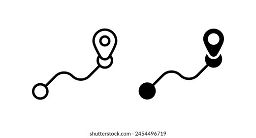 Conjunto de iconos de ruta. para concepto móvil y Diseño web. Ilustración vectorial