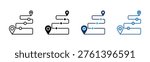 Route icon set multiple style collection