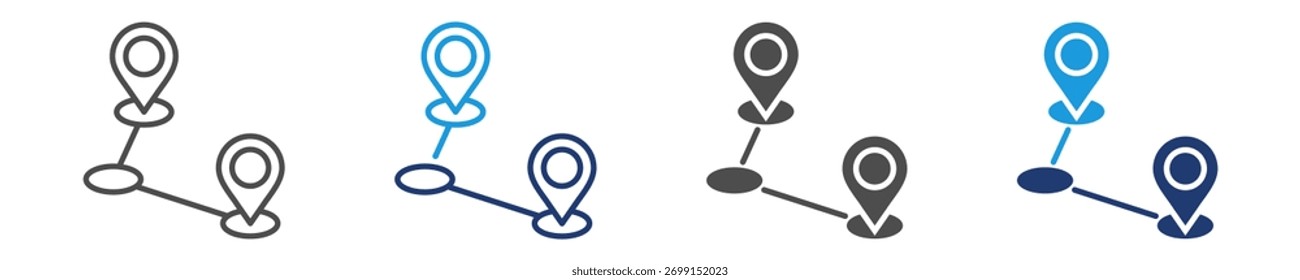 route icon set multiple style