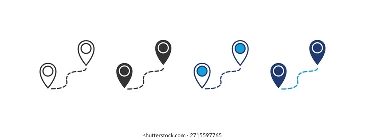 Conjunto de iconos de ruta Colección de estilos múltiples