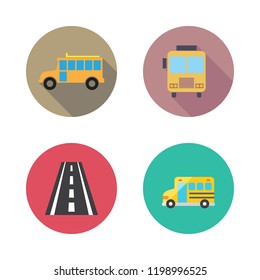 route icon set. vector set about road and school bus icons set.