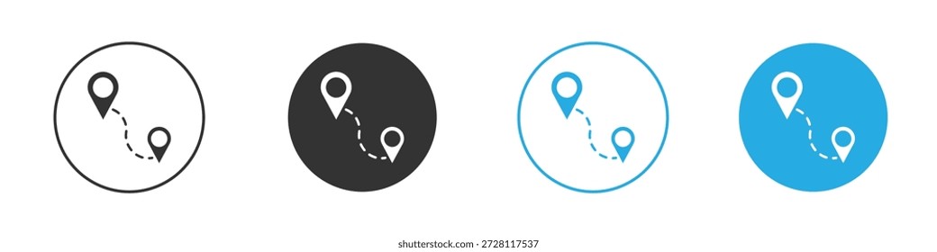 Route icon. simple illustration graphic doodle black design