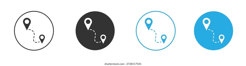 Route icon. simple illustration graphic doodle black design